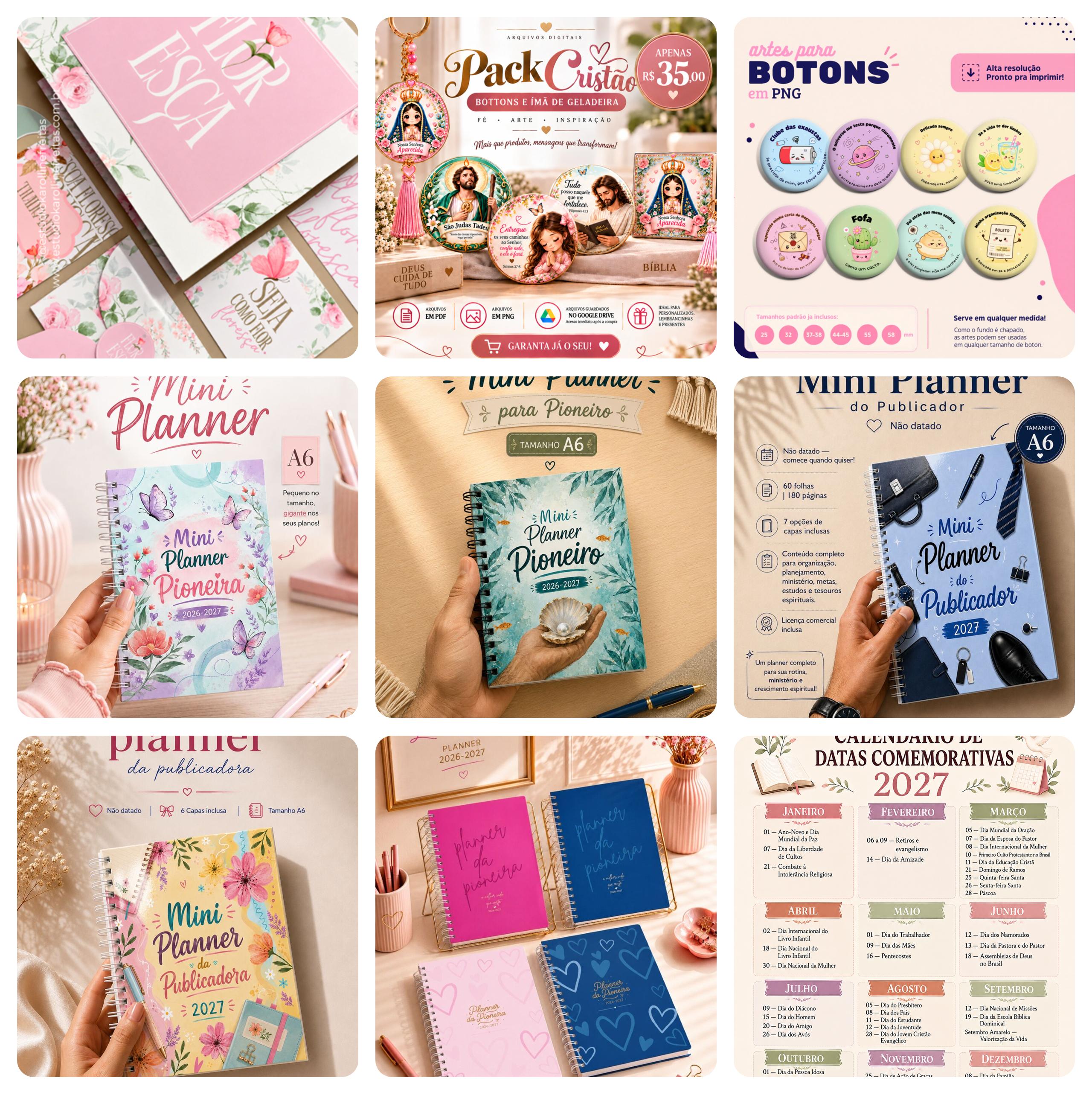 Mega Pack Planner 2027 + Agendas Profissionais | 80 Profissões + A5, Master e Slim 4