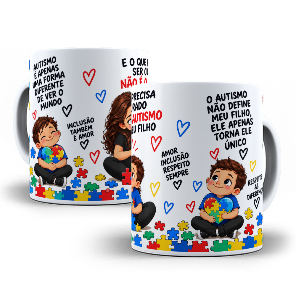 Arte para Caneca Autismo é apenas uma forma diferente de ver o mundo, oque precisa ser curado não é o autismo do meu filho Arquivo em Png  2