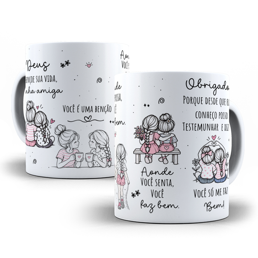 Arte para Caneca Deus abençõe sua vida amiga Arquivo em Jpg   1