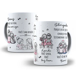 Arte para Caneca Deus abençõe sua vida amiga Arquivo em Jpg  