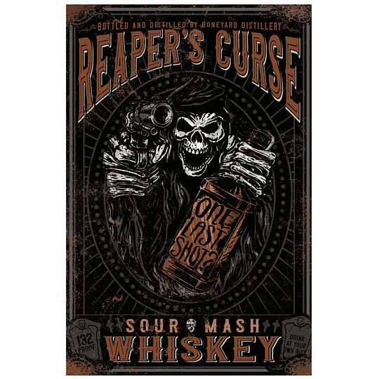 Cartel Metálico Reaper's Curse Sour Mash Whiskey Moto