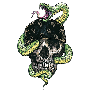 Snake Skull Mini Calcomania / Sticker Moto