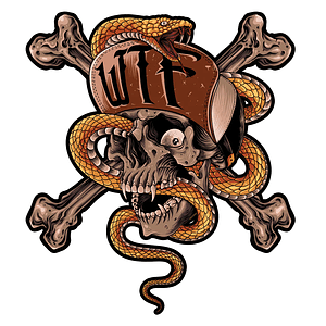 WTF Snake Skull Mini Calcomania / Sticker Moto
