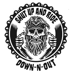 Shut Up and Ride Skull Skull Mini Calcomania / Sticker Moto