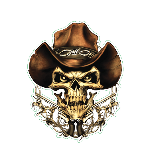 Cowboy Skull Calcomania / Sticker