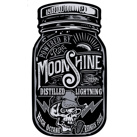 Moonshine Jar Skull Mini Calcomania / Sticker Moto