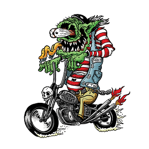 Rude & Crude: Hardcore Dirty Monster Biker Mini Calcomania / Sticker Moto