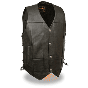 Chaleco Vest de cuero con amarra Milwaukee Leather