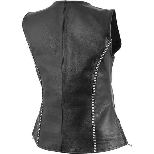 Chaleco Vest de cuero mujer con cuello en v Milwaukee Leather - Image 2