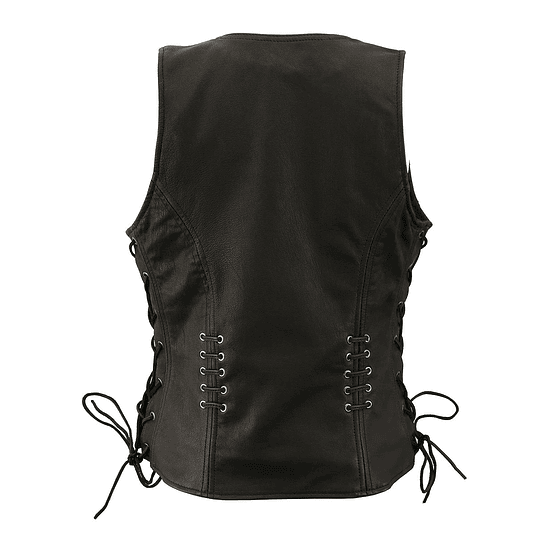 Chaleco Vest de cuero mujer con amarras laterales Milwaukee Leather - Image 2