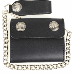 Billetera negra con cadena Milwaukee Leather
