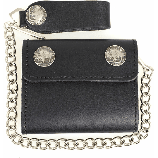 Billetera negra con cadena Milwaukee Leather - Image 1