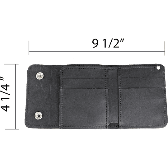 Billetera negra con cadena Milwaukee Leather - Image 6
