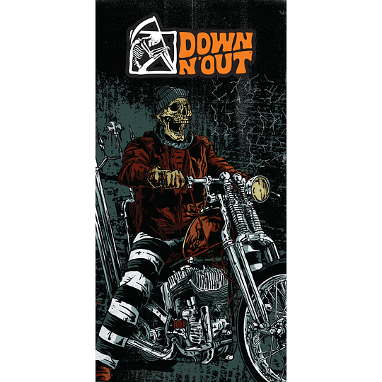 DOWN N´ OUT Banner Behind Bars - Image 1