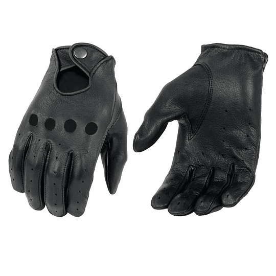 Guante de cuero negro con broche y ventilación Milwaukee Leather - Image 1