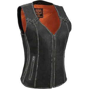 Chaleco Vest de cuero mujer negro Milwaukee Leather