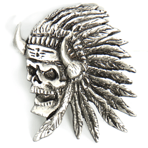 HOT LEATHERS Pin Indian Skull