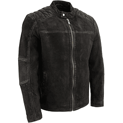 Milwaukee Leather Chaqueta de cuero negra fashion
