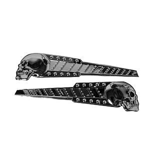 Lethal Threat Peel N Stick Emblema Adhesivo Chrome Tactical Skull Set Left & Right