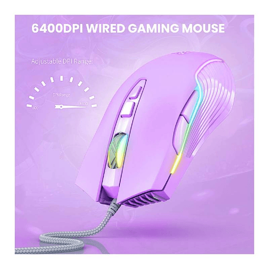 Mouse Gamer ONIKUMA CW905 Usb RGB Purpura