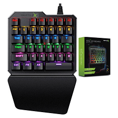 Teclado gamer RGB de 1 mano, 35 teclas