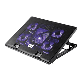 Base para notebook enfriador con 5 ventiladores luz led REPTILEX