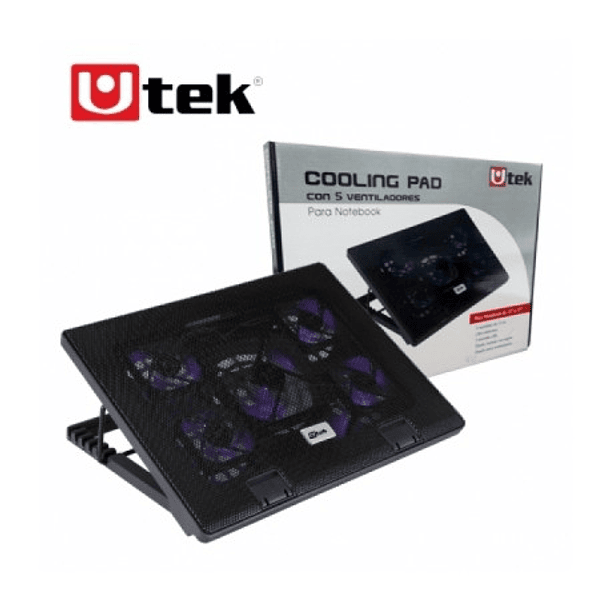 ventilador Notebook 12″-17″, 5 ventiladores, 2 puertos USB 5