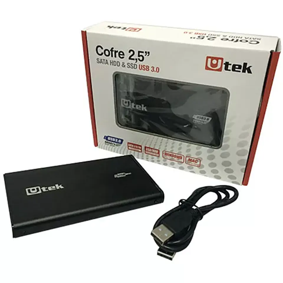 Cofre para disco duro 2,5 SATA HDD/SSD USB 3.0 2