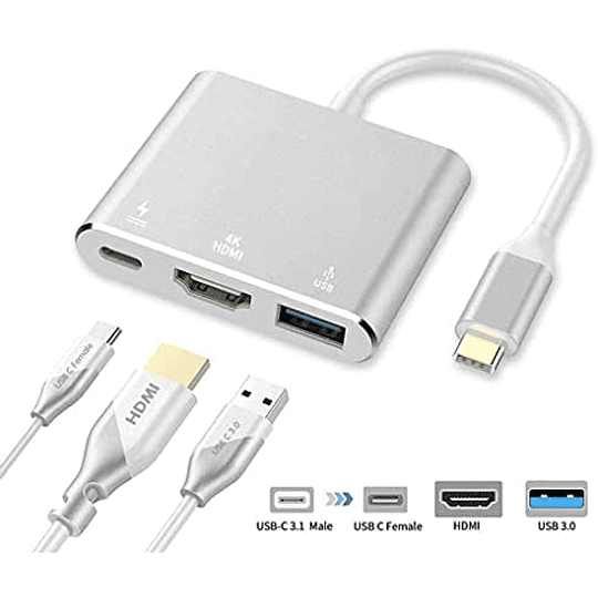 Adaptador Tipo USB-C a HDMI / USB / USB-C