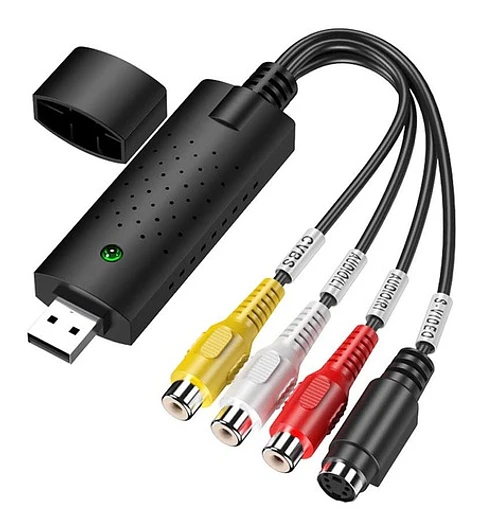 Capturadora de audio video USB para AV RCA, VHS y DVR