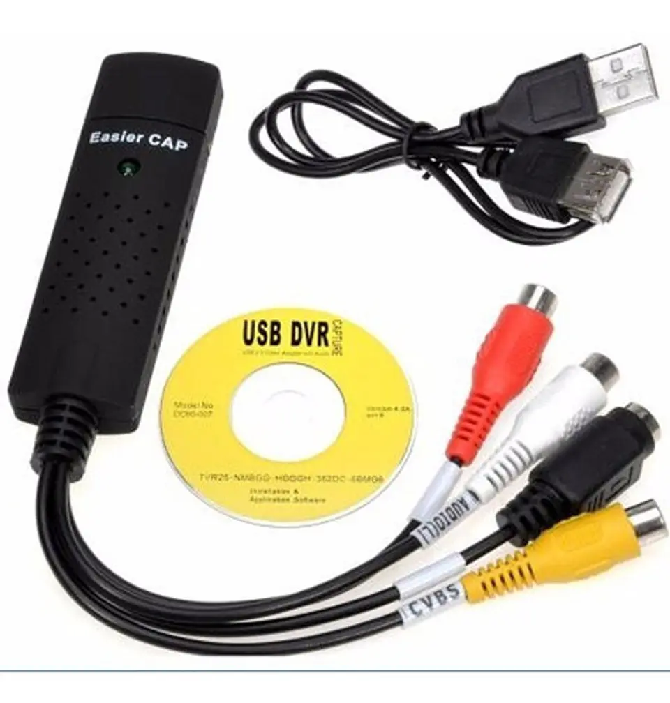 Capturadora de audio video USB para AV RCA, VHS y DVR 2