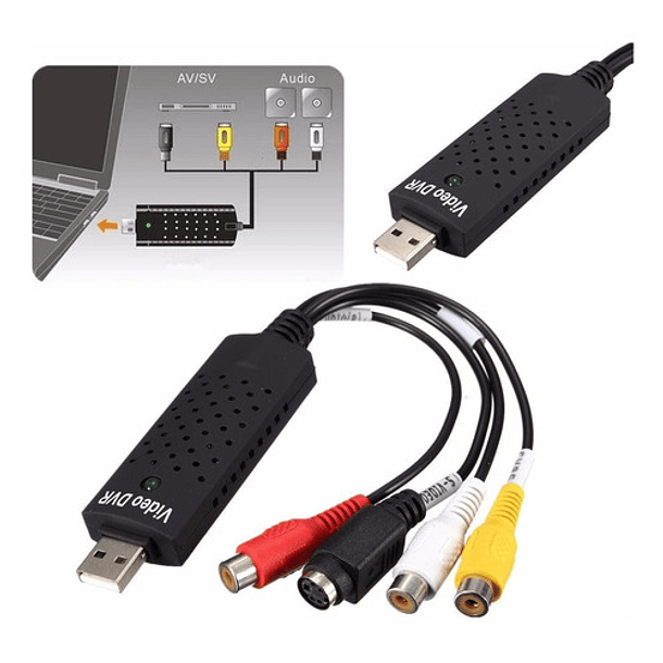 Capturadora de audio video USB para AV RCA, VHS y DVR 3