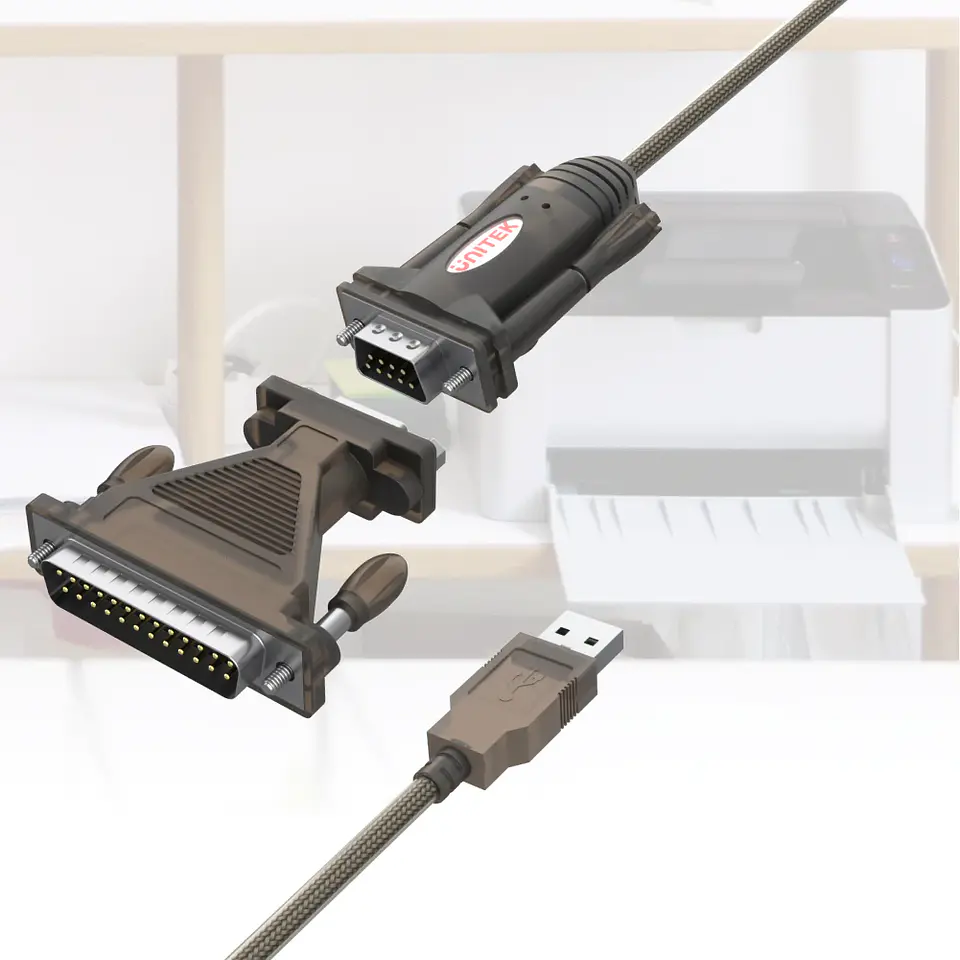 Adaptador USB a serial DB9 + DB25 UNITEK 4