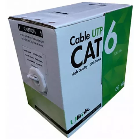 100M caja de cable de red CAT6 CCA 100MTS 23 AWG CCA 4X2X0 52