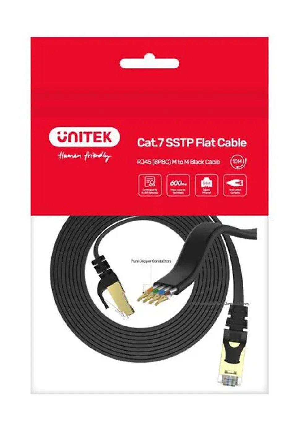 2M Cable de red CAT7 SSTP Flat cable 2