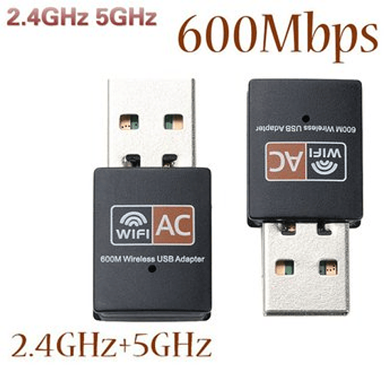 Adaptador WIFI usb 2.0 de 600Mbps 2.4/5G