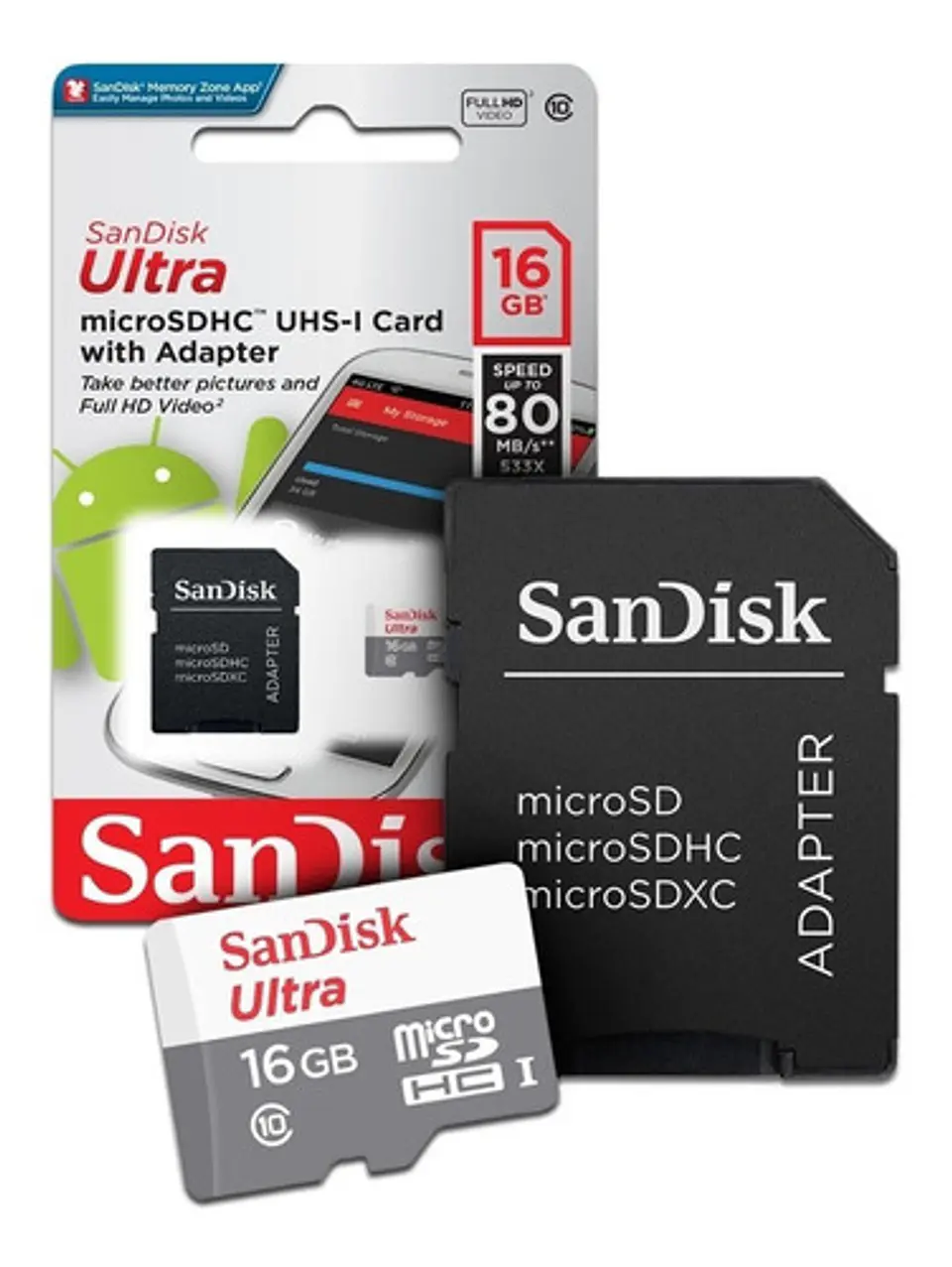 Memoria microSD 80mb/s Sandisk Clase 10 16GB 2