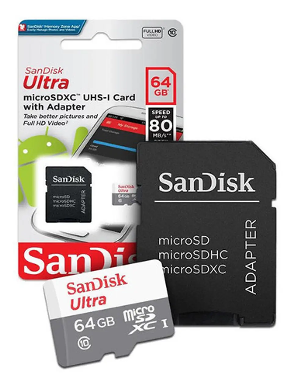 Memoria microSD 80mb/s Sandisk Clase 10 64GB 2