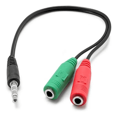 Cable de audio 3.5 macho a 2 plug 3.5 hembra
