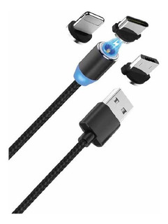 CABLE CARGADOR MAGNETICO USB 3 EN 1 - Rel Store