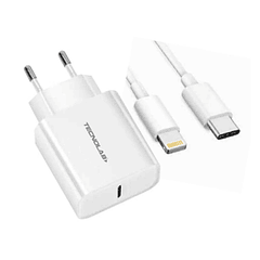 Cargador tecnolab USB-C + Cable tipo C LIGHTNING 