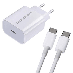 Cargador Turbo USB-C 20W + Cable tipo USB-C A USB-C