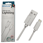 Cable de carga y datos LIGHTNING 2.4A BLANCO 2 MTS  2
