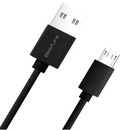 Cable de carga y datos MICRO USB 2.4A NEGRO 2 MTS