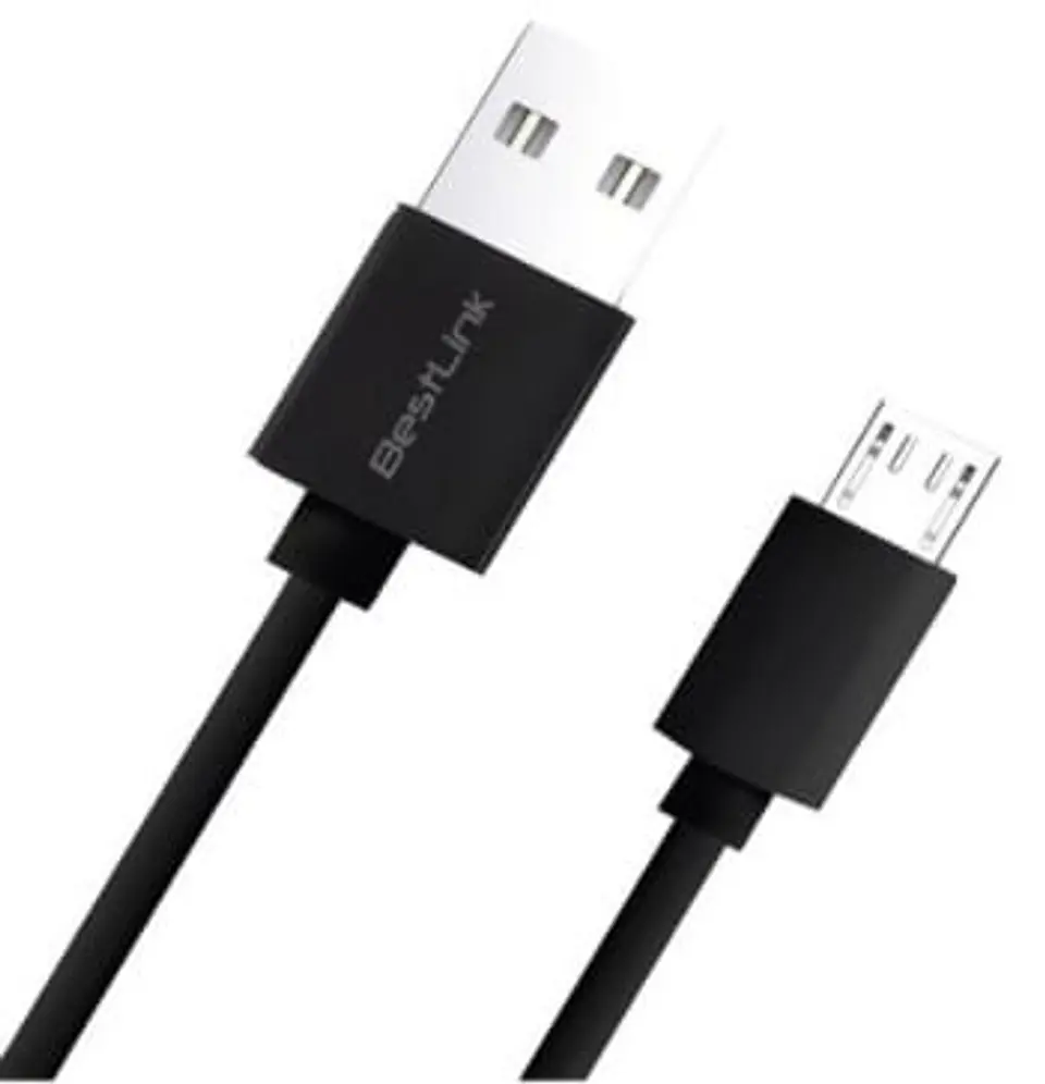Cable de carga y datos MICRO USB 2.4A NEGRO 2 MTS 1