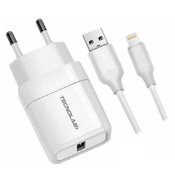 Cargador Lightning rapido QC 2.4 blanco