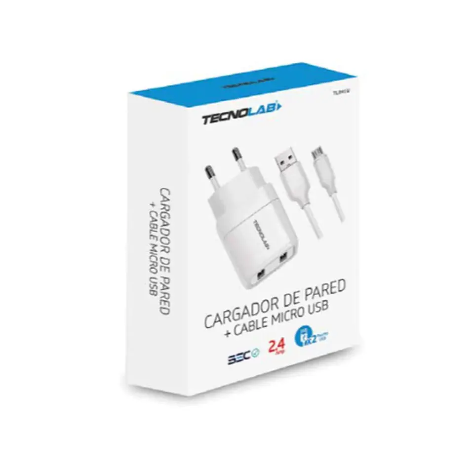 Cargador MicroUSB rapido QC 2.4 blanco 2