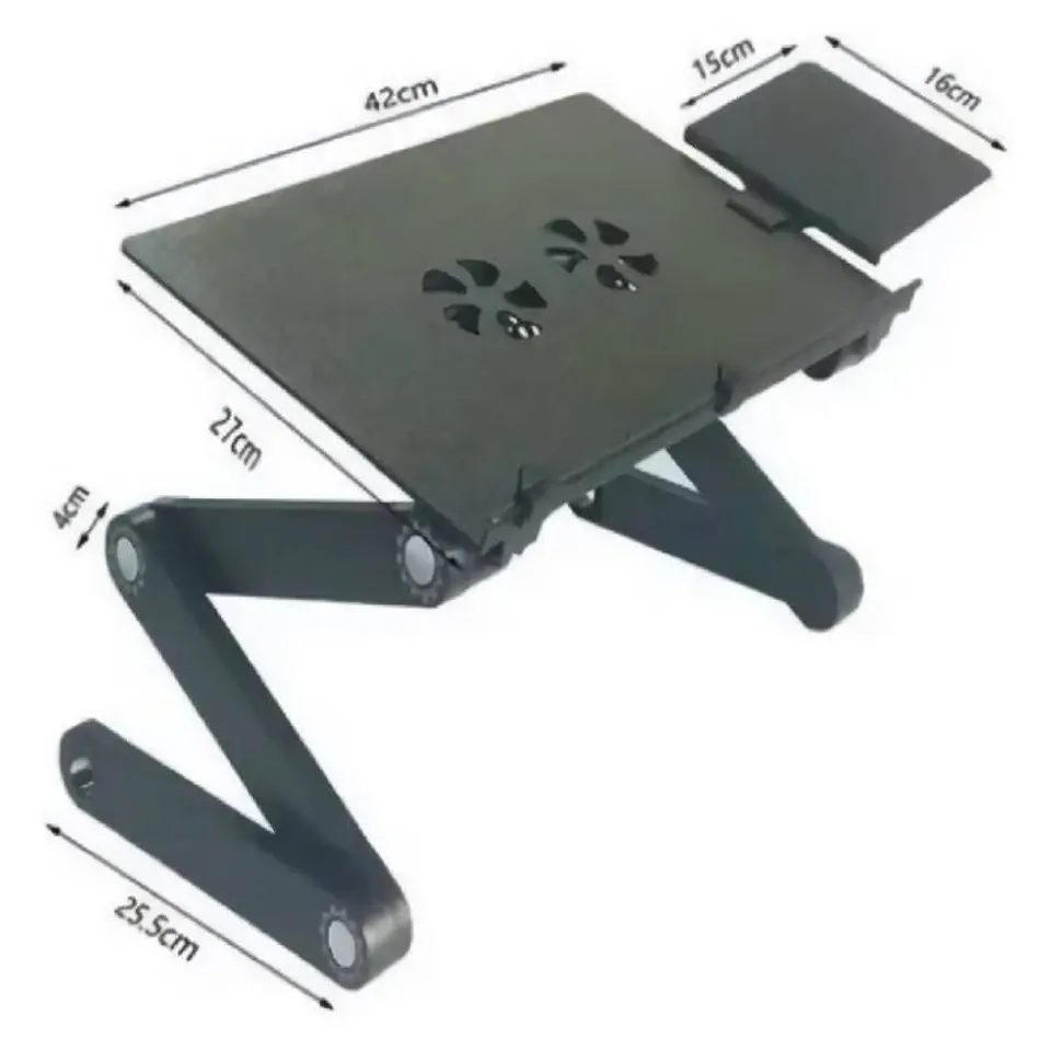 Mesa para notebook ajustable con ventilador y soporte mouse 2