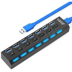 Hub USB 3.0 7 puertos de alta velocidad con indicador LED