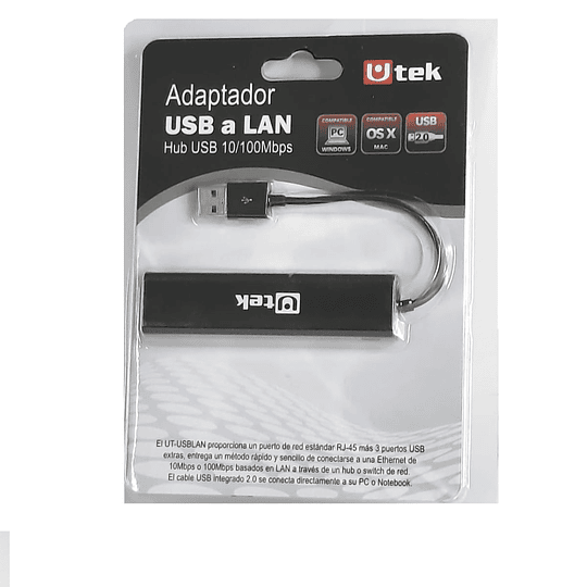 Hub 3 puertos USB a RJ45 Ethernet adaptador LAN cable de red 10/100/ Mbps